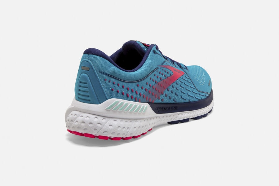 Brooks Israel Adrenaline GTS 21 Road Running Shoes Womens - Blue/Pink - LCN-703568